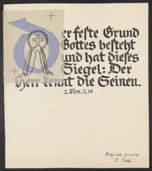 Original von O. Kolb mit vorgehaltener Transparentschablone