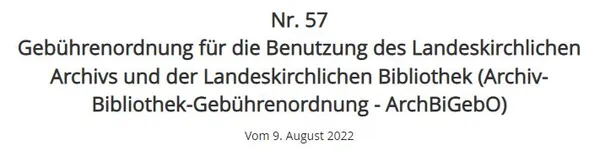 Titel der neuen Gebührenordnung