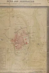 Quelle: Landeskirchliches Archiv Karlsruhe, Robert Schiller Stadtplan von Jerusalem (1845)