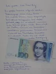 Quelle: Landeskirchliches Archiv Karlsruhe Kondolenzschreiben an Frau Bitz (1991) mit einem 100-DM-Schein