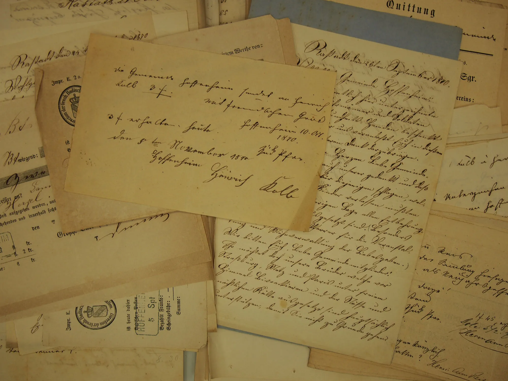 Landeskirchliches Archiv Karlsruhe, 044. Hoffenheim, Nr. 353, Feldpostbriefe 1870/71